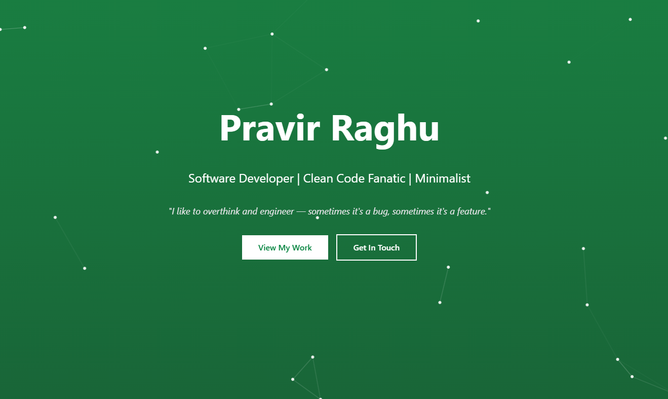 Pravir Raghu - Software Developer